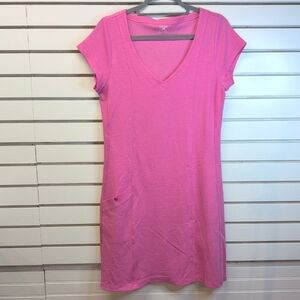 Horny Toad Women's Cap Sleeve Flexcell Shift Dress Solid Pink Size Medium NWOT